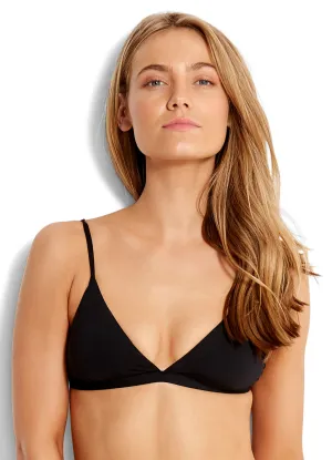 Active Fixed Tri Bra Bikini Top - Black