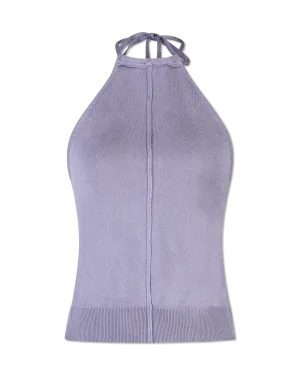 Backless Butterfly Halter Knit Top