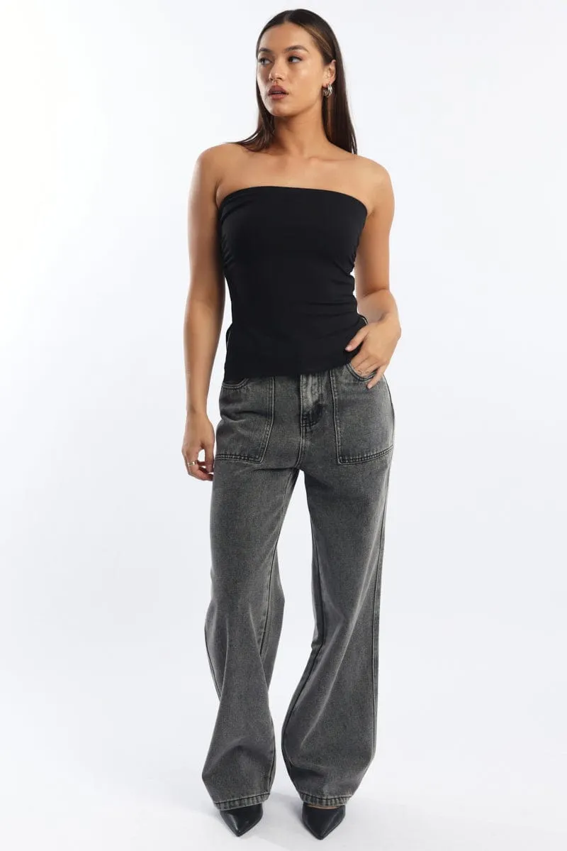 Black Bandeau Top