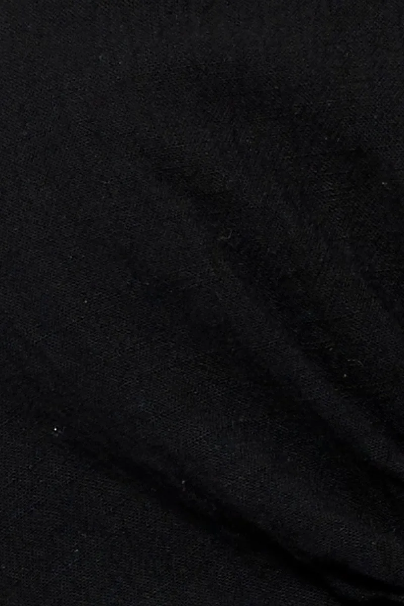 Black Halter Top Crop Tie Up