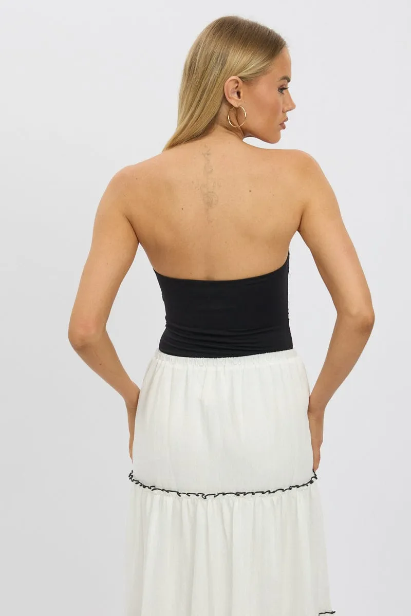 Black Supersoft Bandeau bodysuit