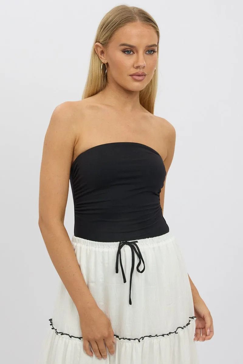 Black Supersoft Bandeau bodysuit