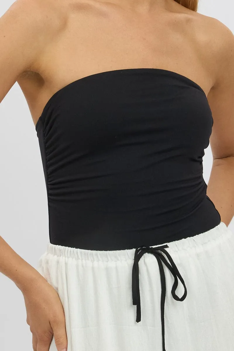 Black Supersoft Bandeau bodysuit