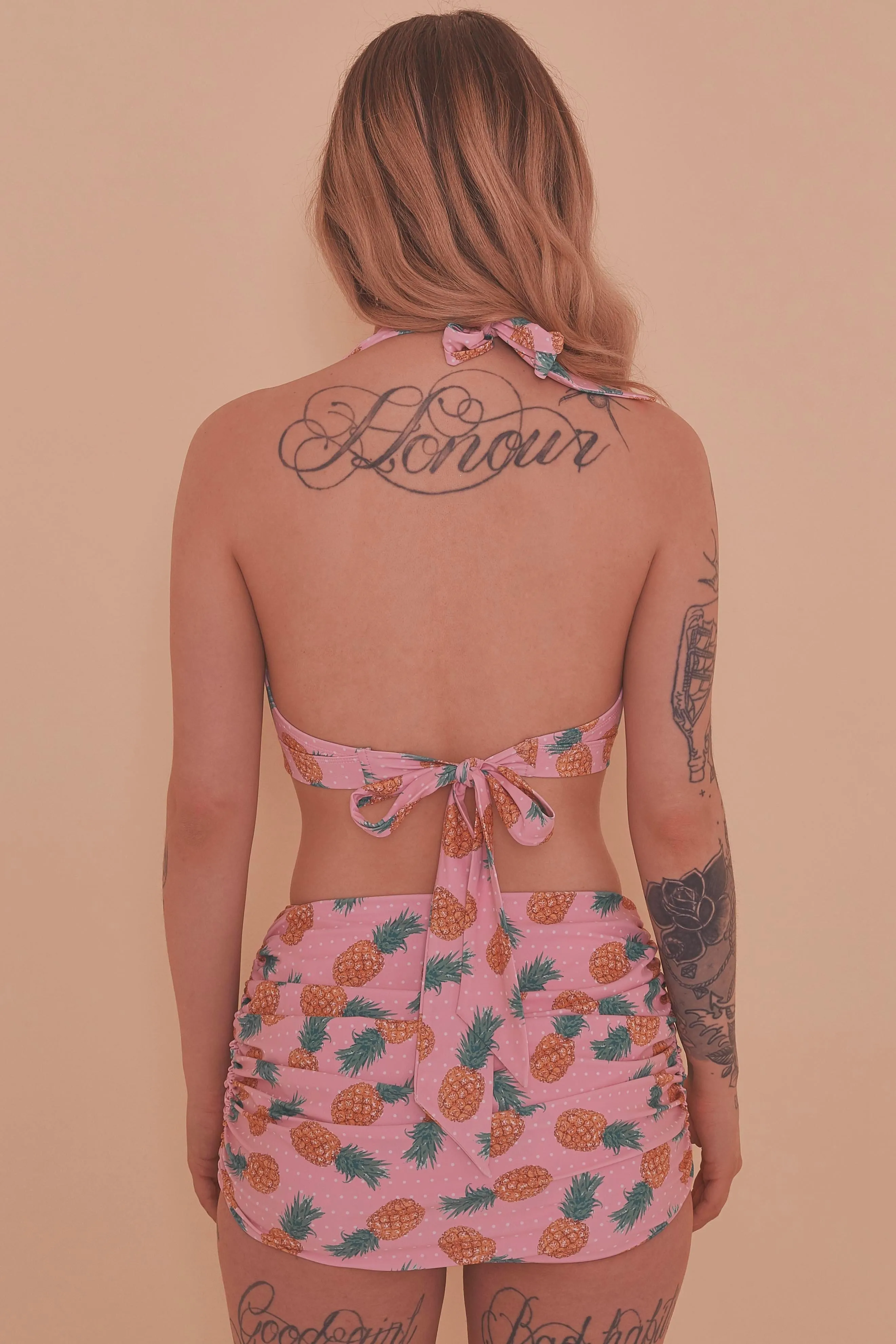 Collectif Pineapple Ruched Triangle Bikini Top