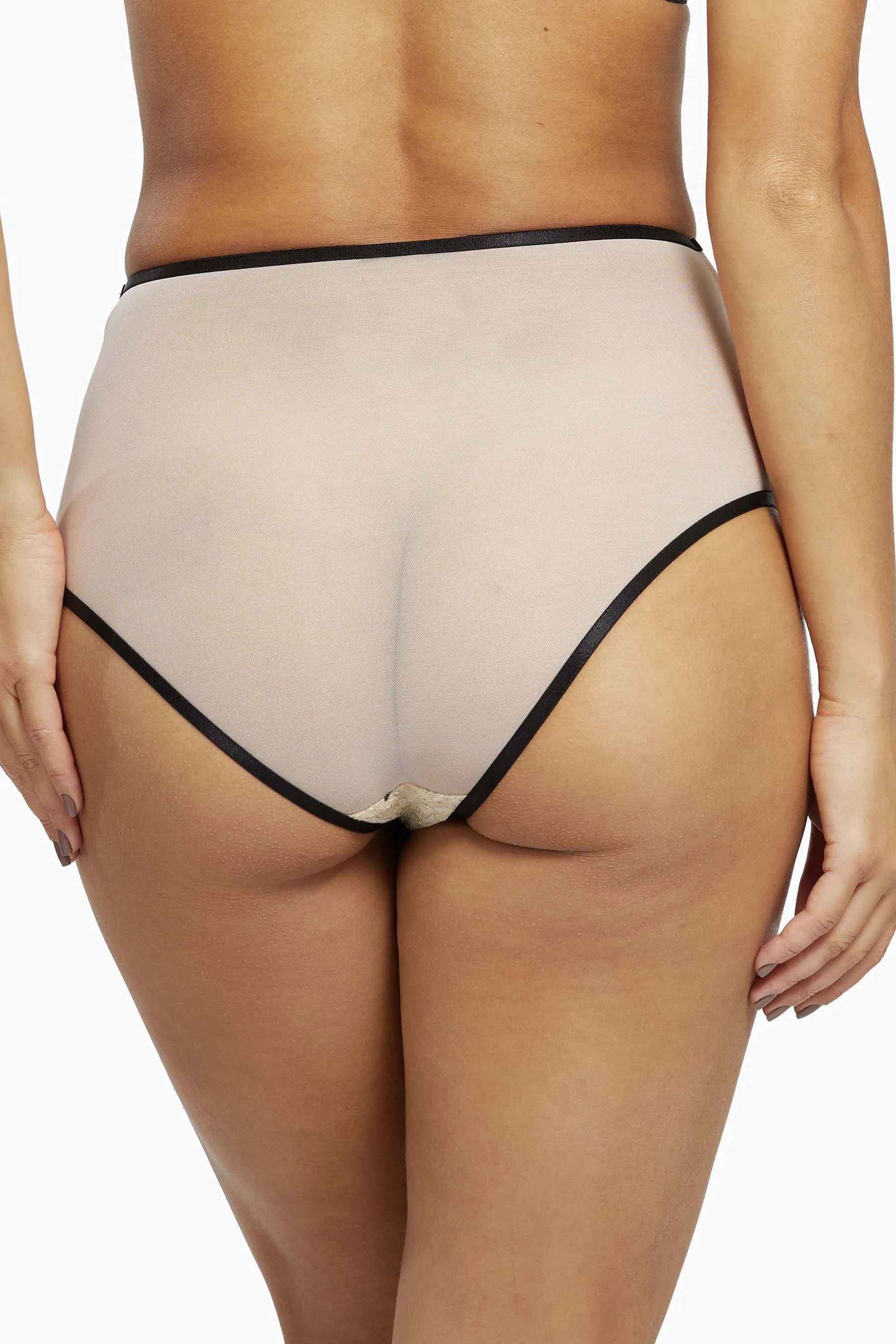 Dakota Snake High Waist Brief with Ring Details and Straps