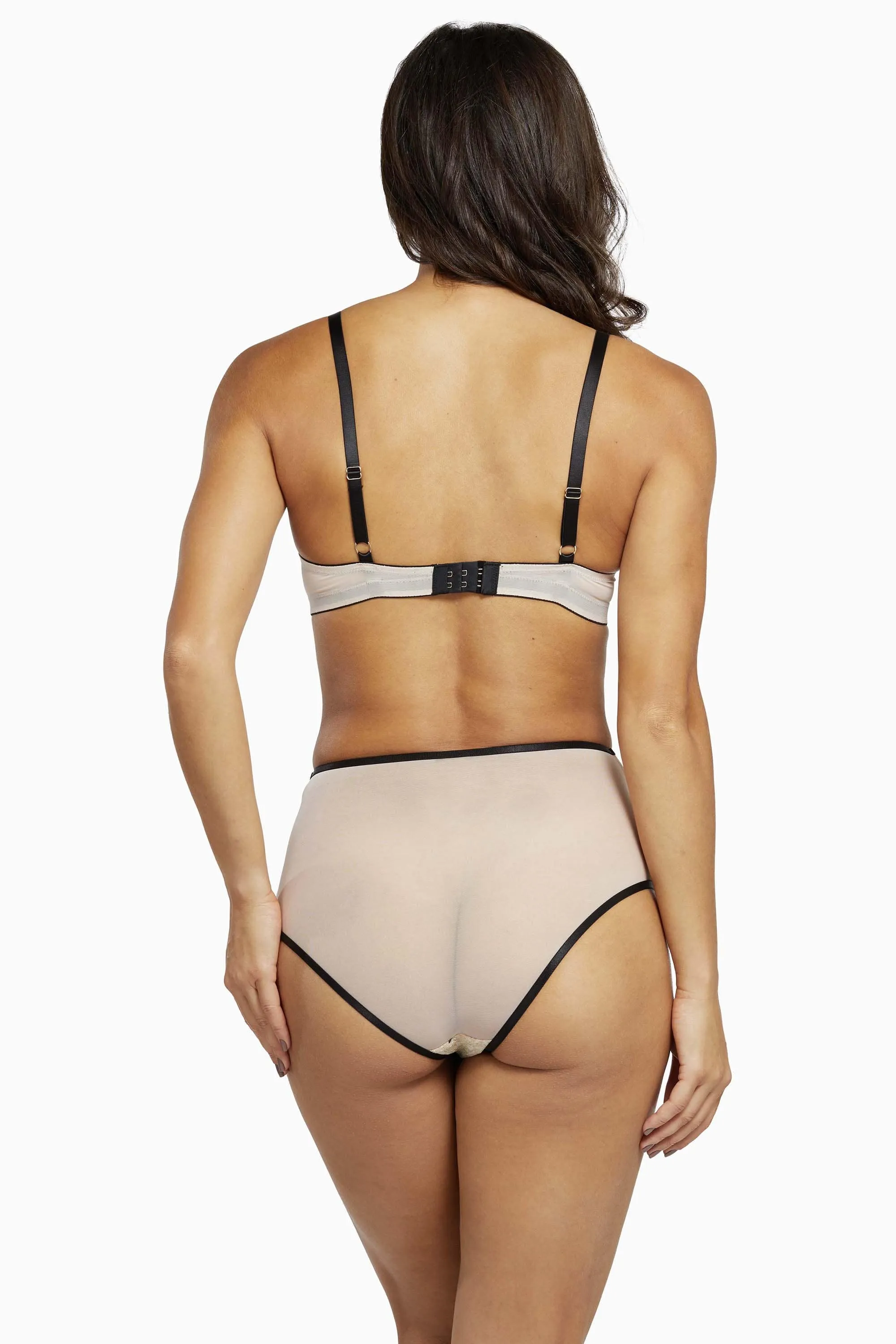 Dakota Snake High Waist Brief with Ring Details and Straps