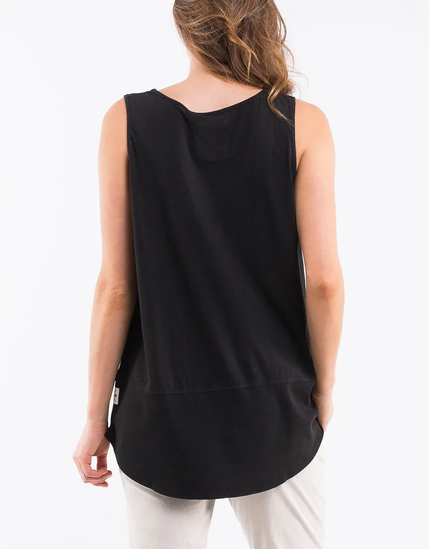 Elm Rib Tank Washed Black
