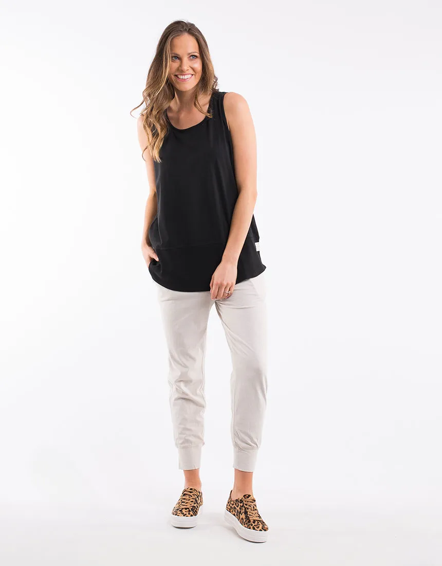 Elm Rib Tank Washed Black