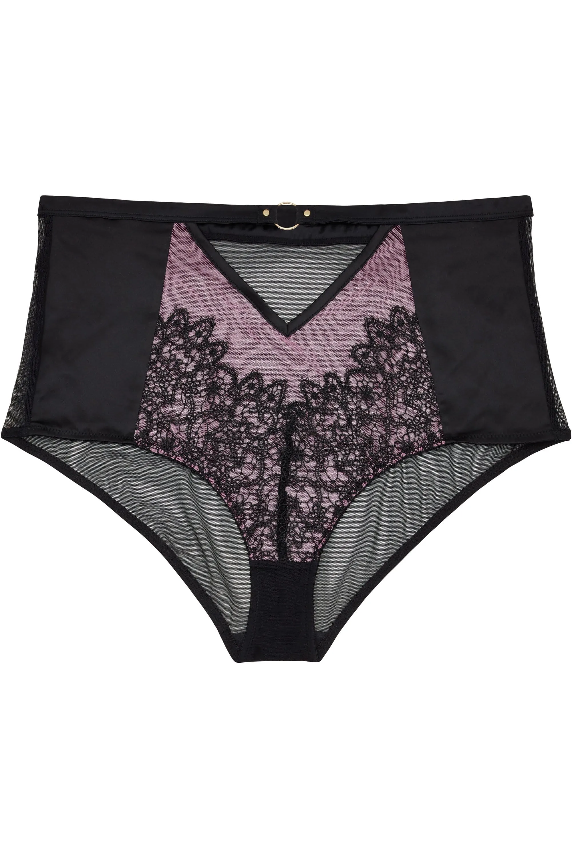 Emelda Lilac Satin and lace ring detail HW Curve pant