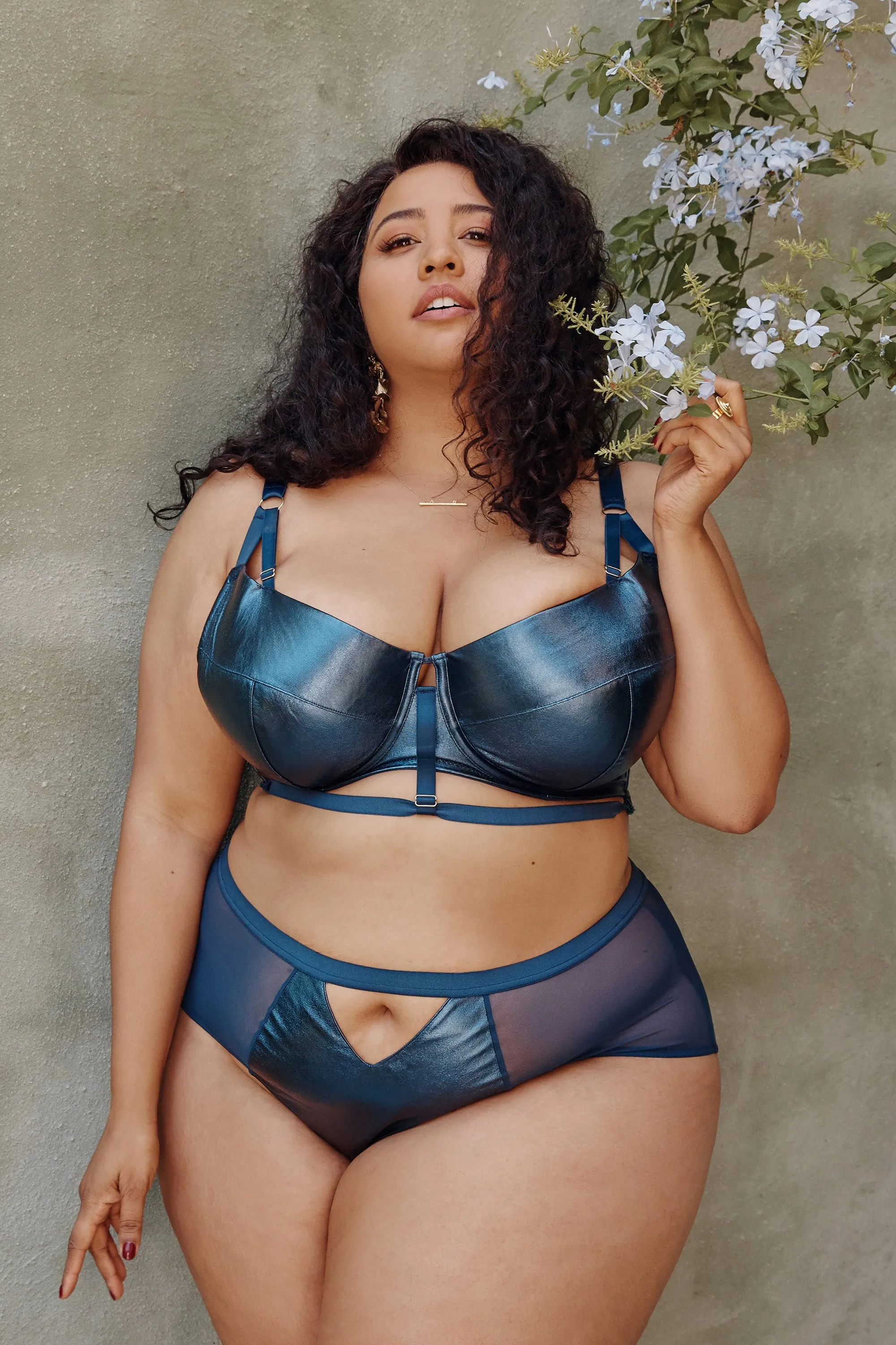 Gabi Fresh Kayla Metallic Leatherette HW Brief Blue