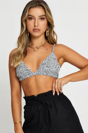 Geo Print Halter Bralette