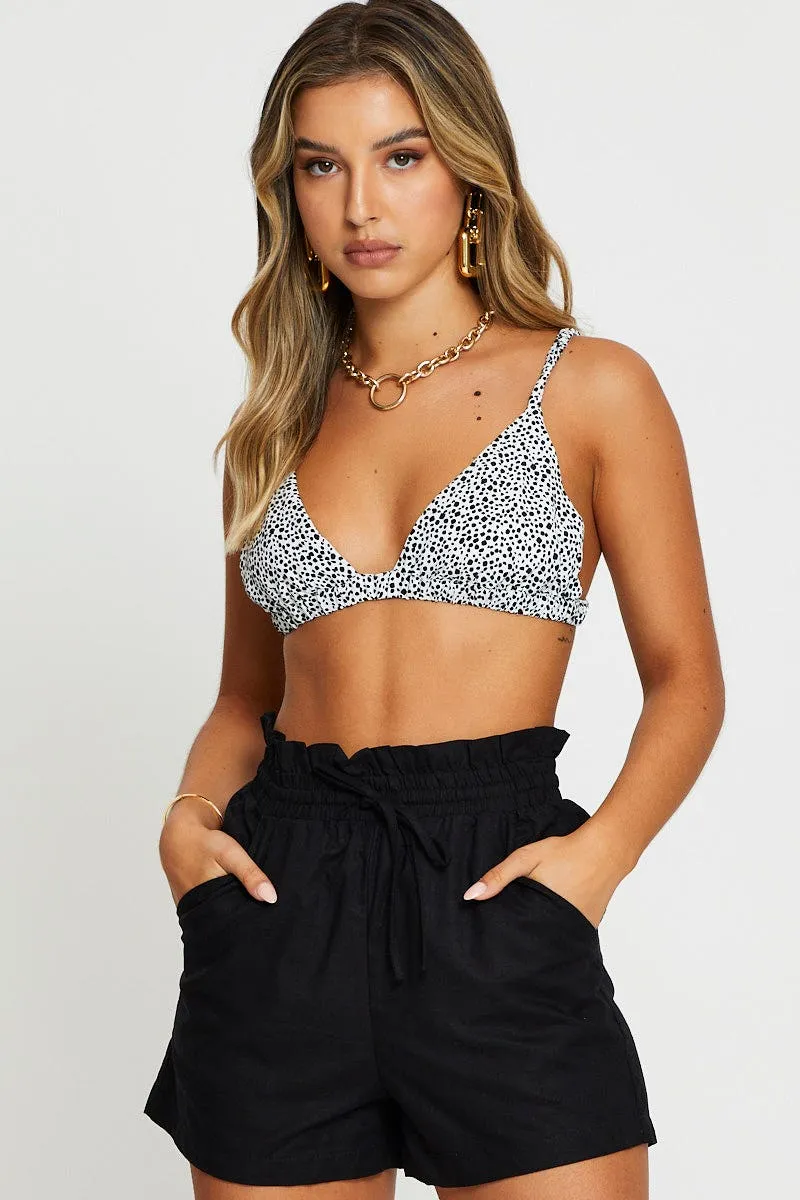 Geo Print Halter Bralette