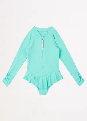 Girls Summer Essential Tie Side Paddlesuit  - Mint