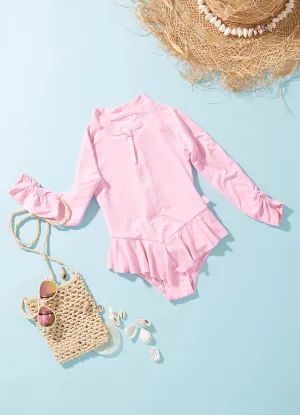 Girls Summer Essential Tie Side Paddlesuit  - Sweet Lilac