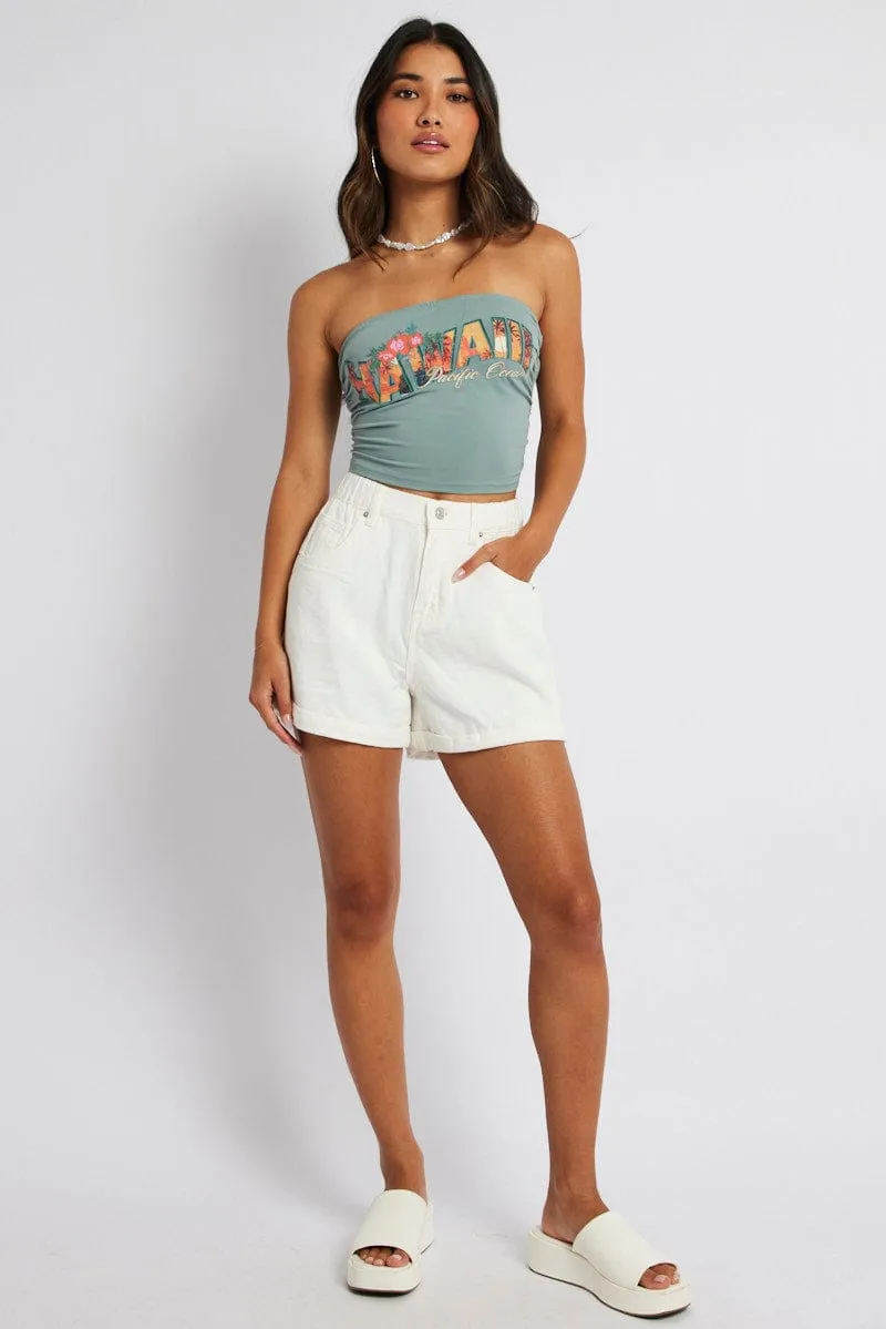 Green Bandeau Top