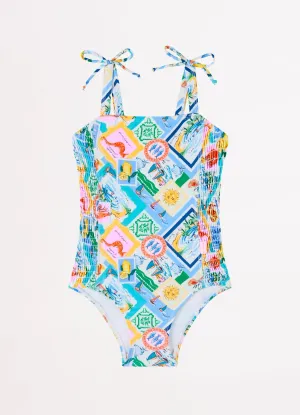 Isle Of Capri Girls Shirred One Piece - Capri