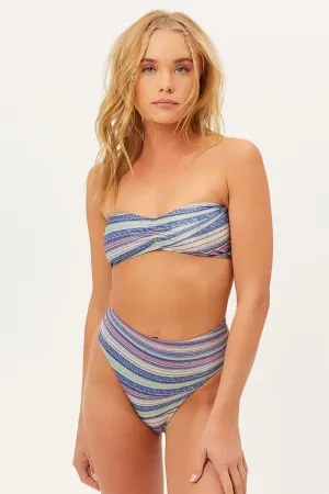 Jeanette Strapless Bandeau Bikini Top - Shimmy Blue