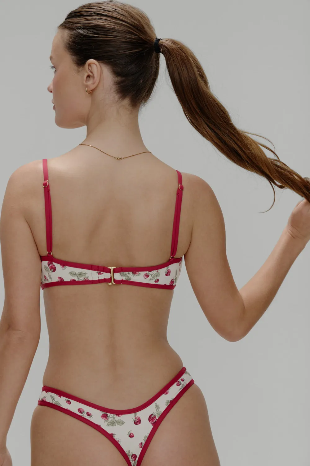 Lane Bandeau Bikini Top - Strawberry Field