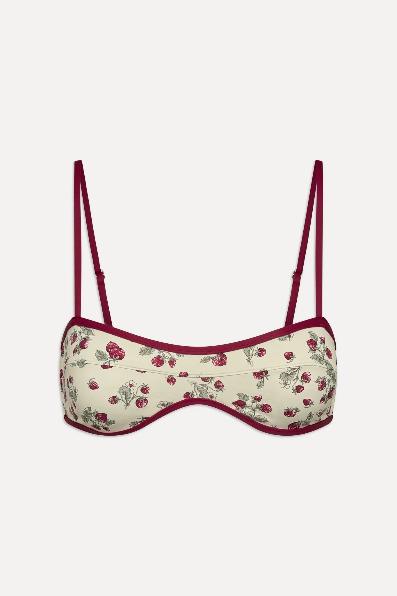 Lane Bandeau Bikini Top - Strawberry Field