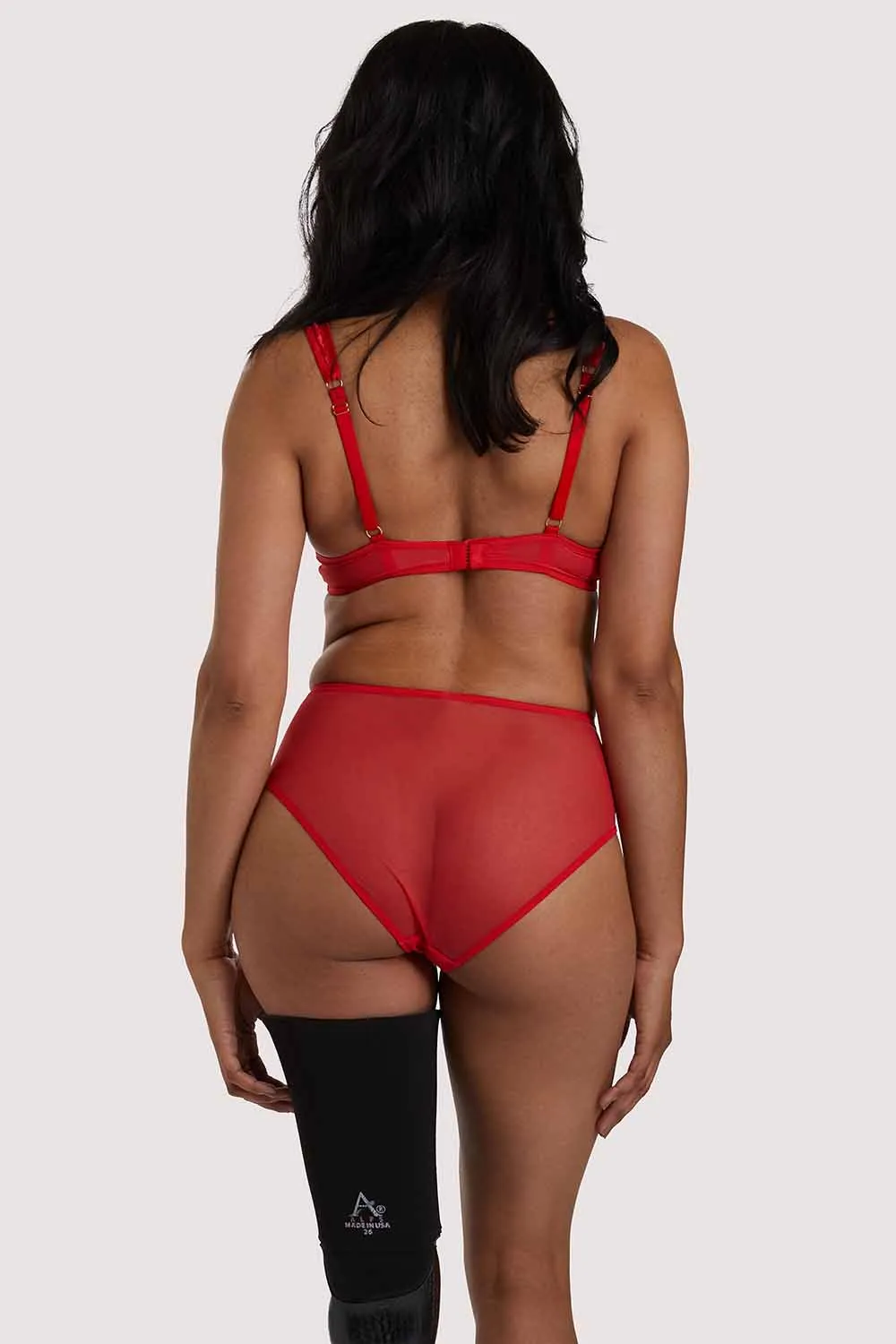 Leona Red Highwaist Brief