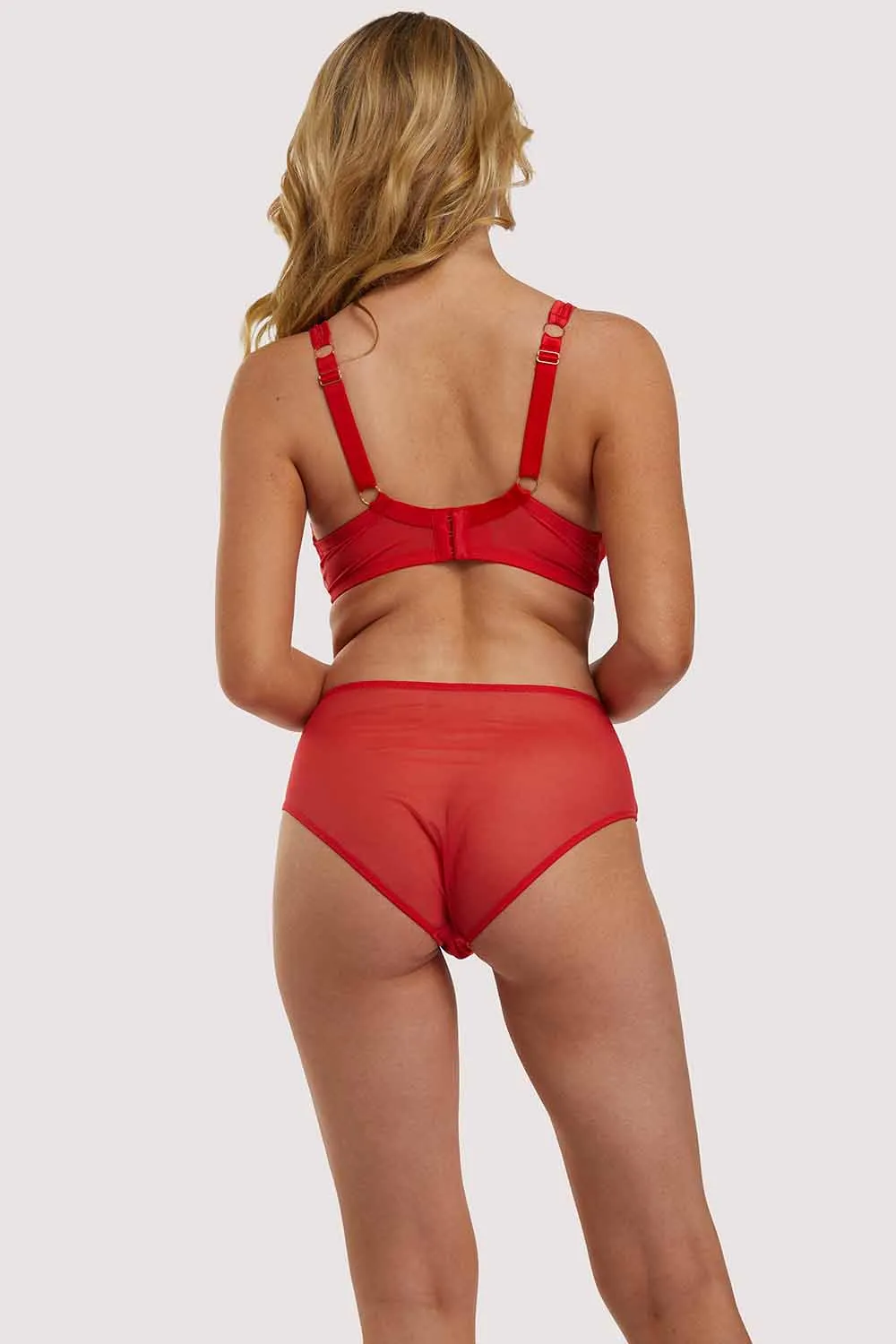 Leona Red Highwaist Brief