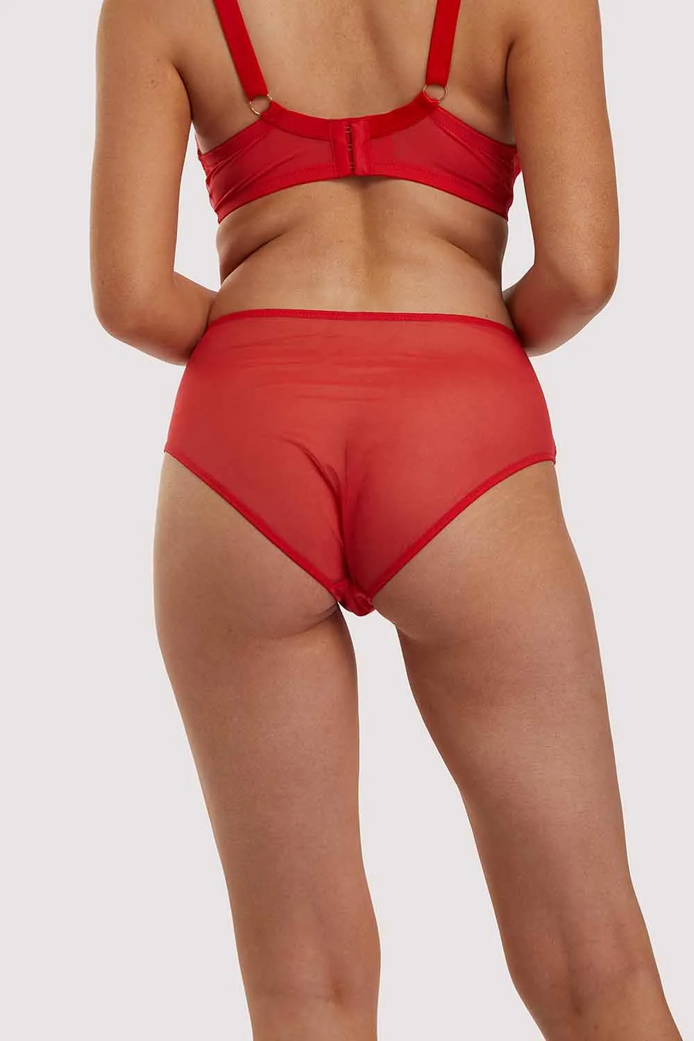 Leona Red Highwaist Brief