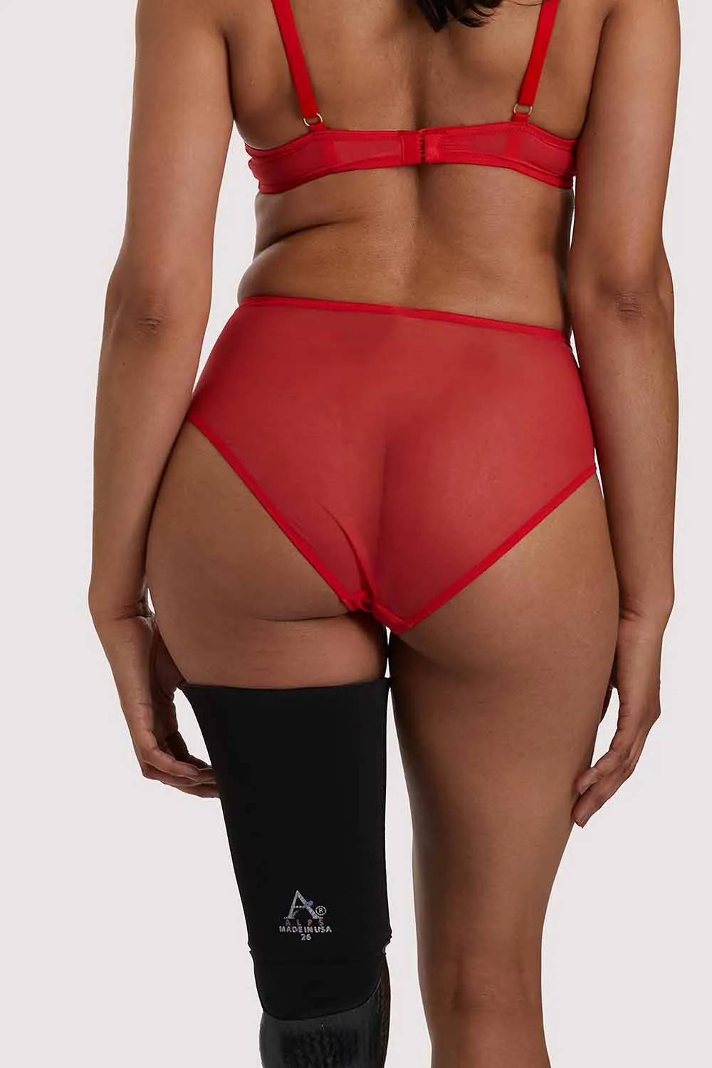 Leona Red Highwaist Brief