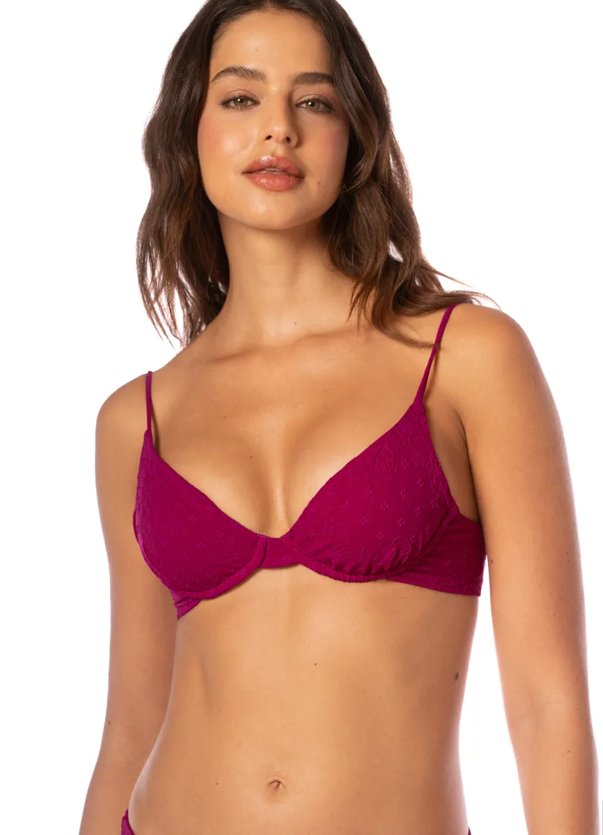 Maaji Bom Bom Pink Dainty Unmolded Underwire Bikini Top
