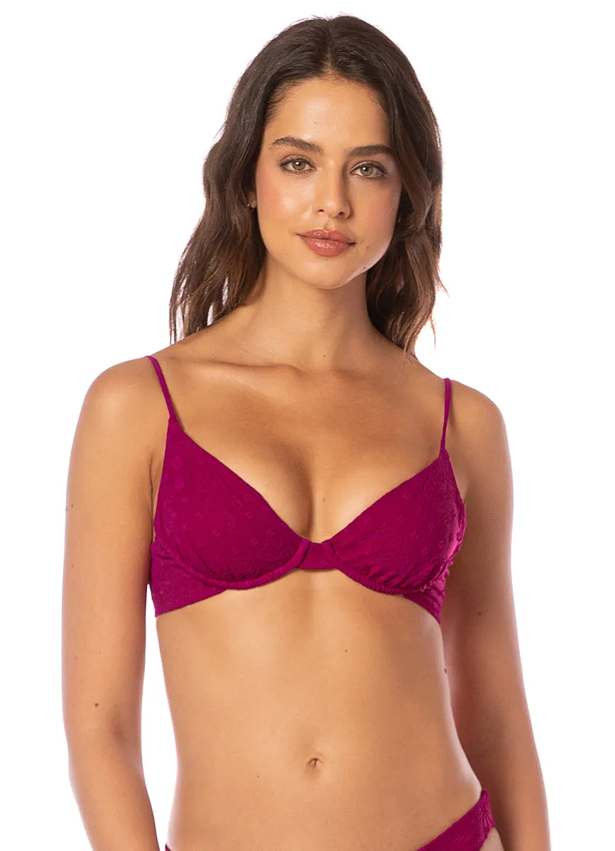 Maaji Bom Bom Pink Dainty Unmolded Underwire Bikini Top