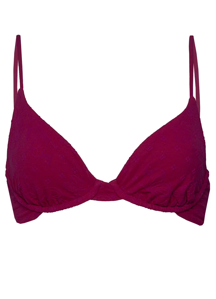 Maaji Bom Bom Pink Dainty Unmolded Underwire Bikini Top