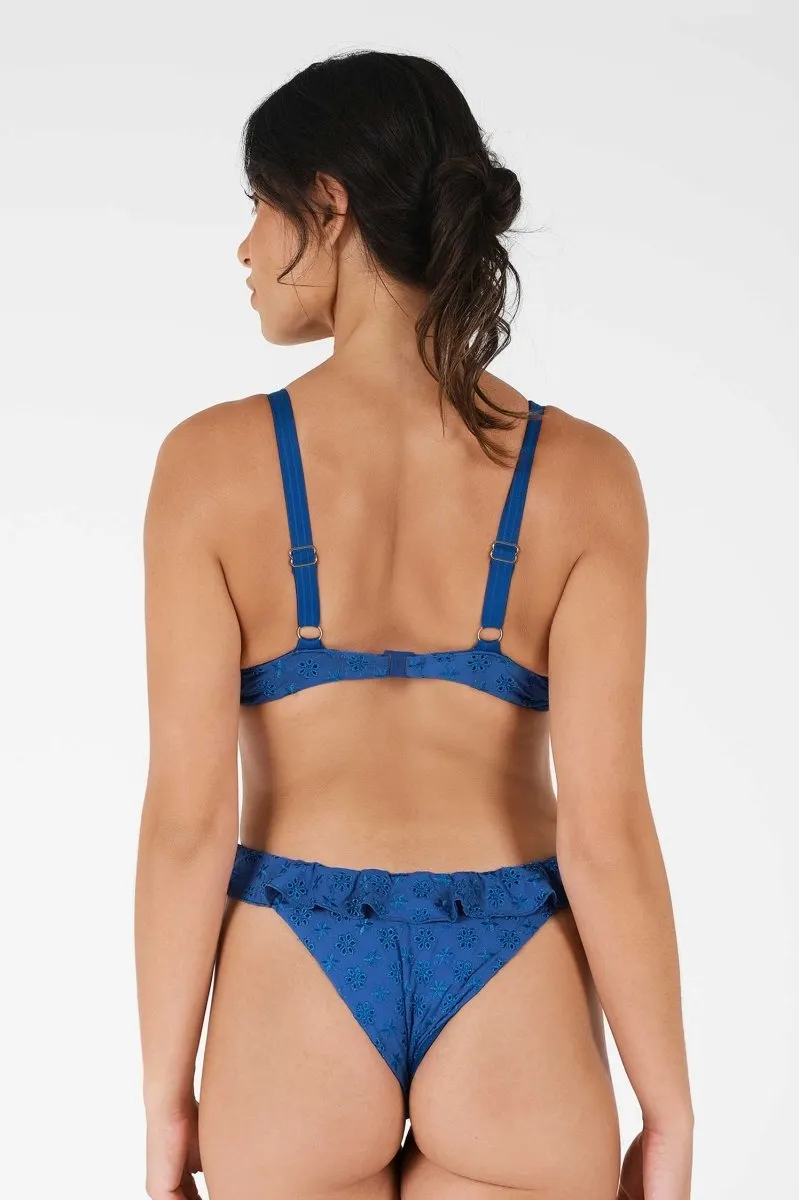 Makayla Frilled Cheeky Bottoms / Sapphire Eyelet FINAL SALE