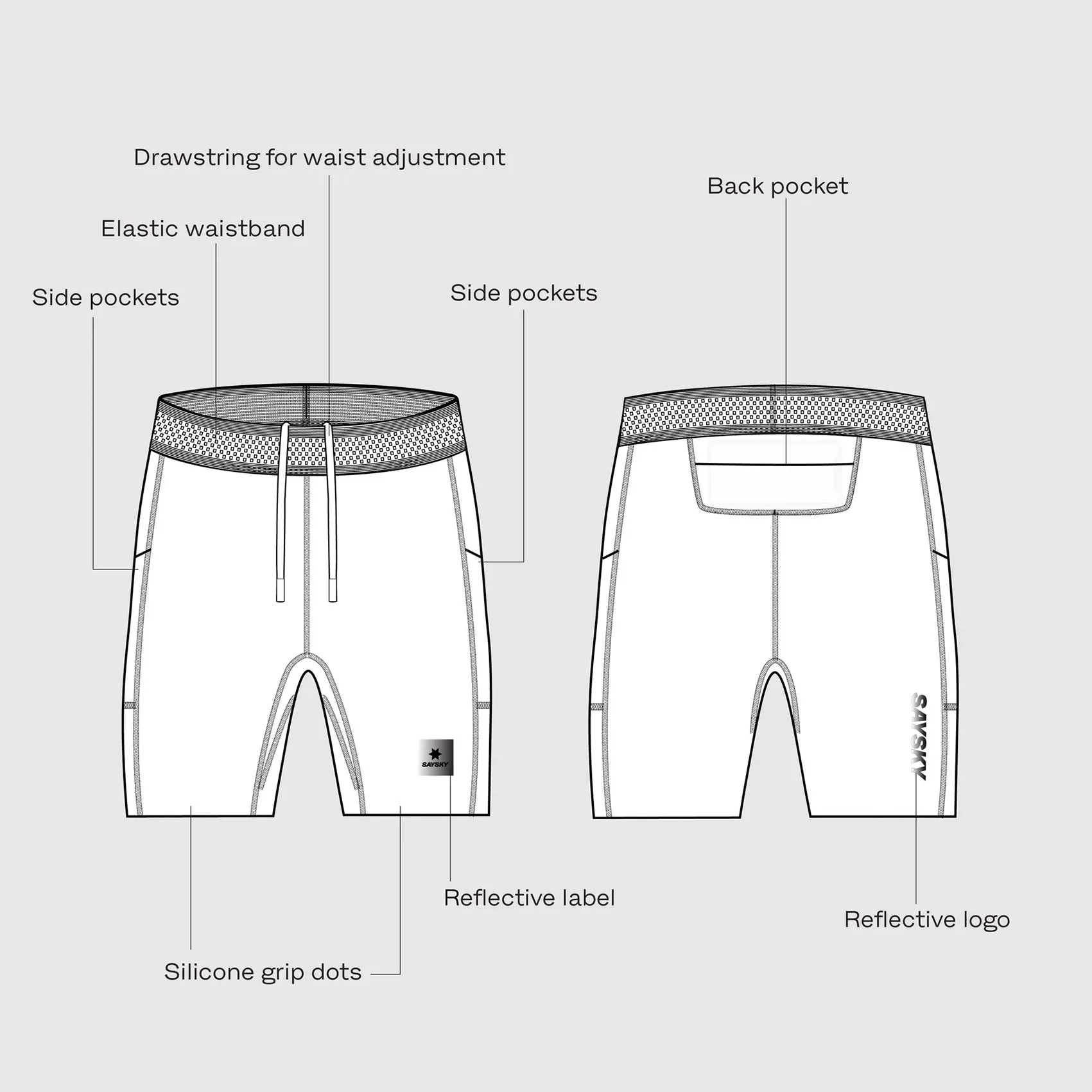 Mens Saysky Flow  Race Short 7" Tights