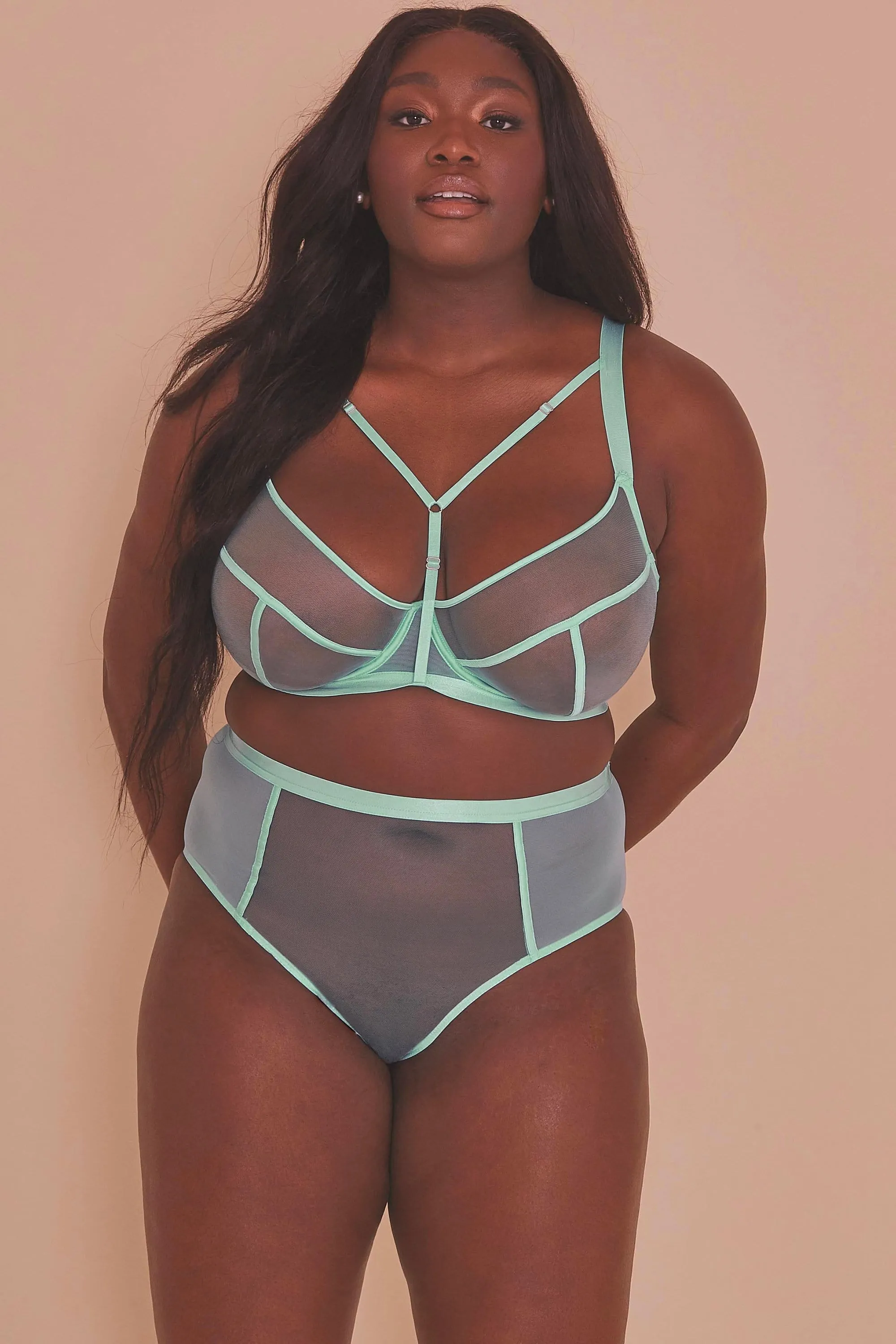 Misha Turquoise Strappy Brief