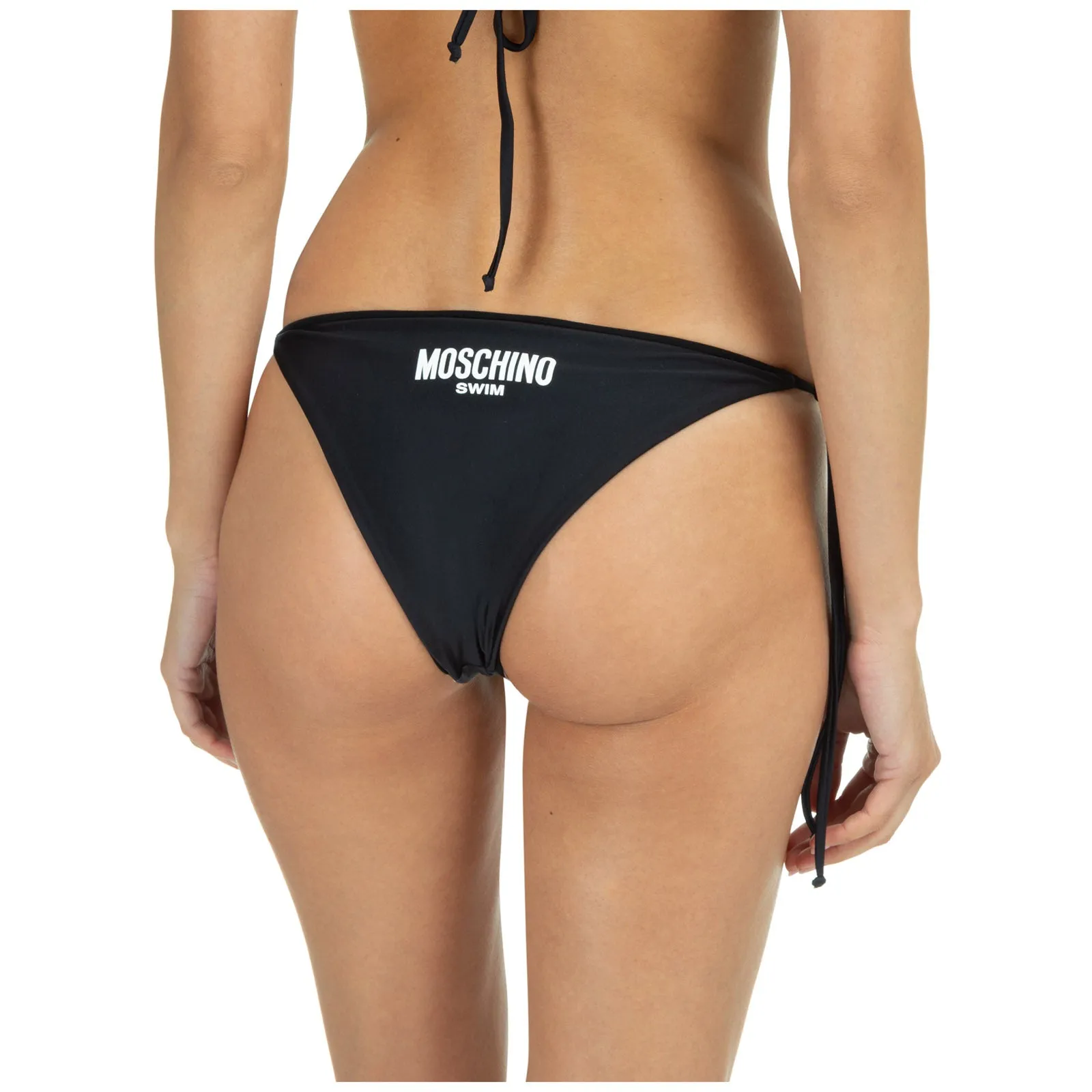 Moschino Logo Printed Tie-Fastening Bikini Bottoms