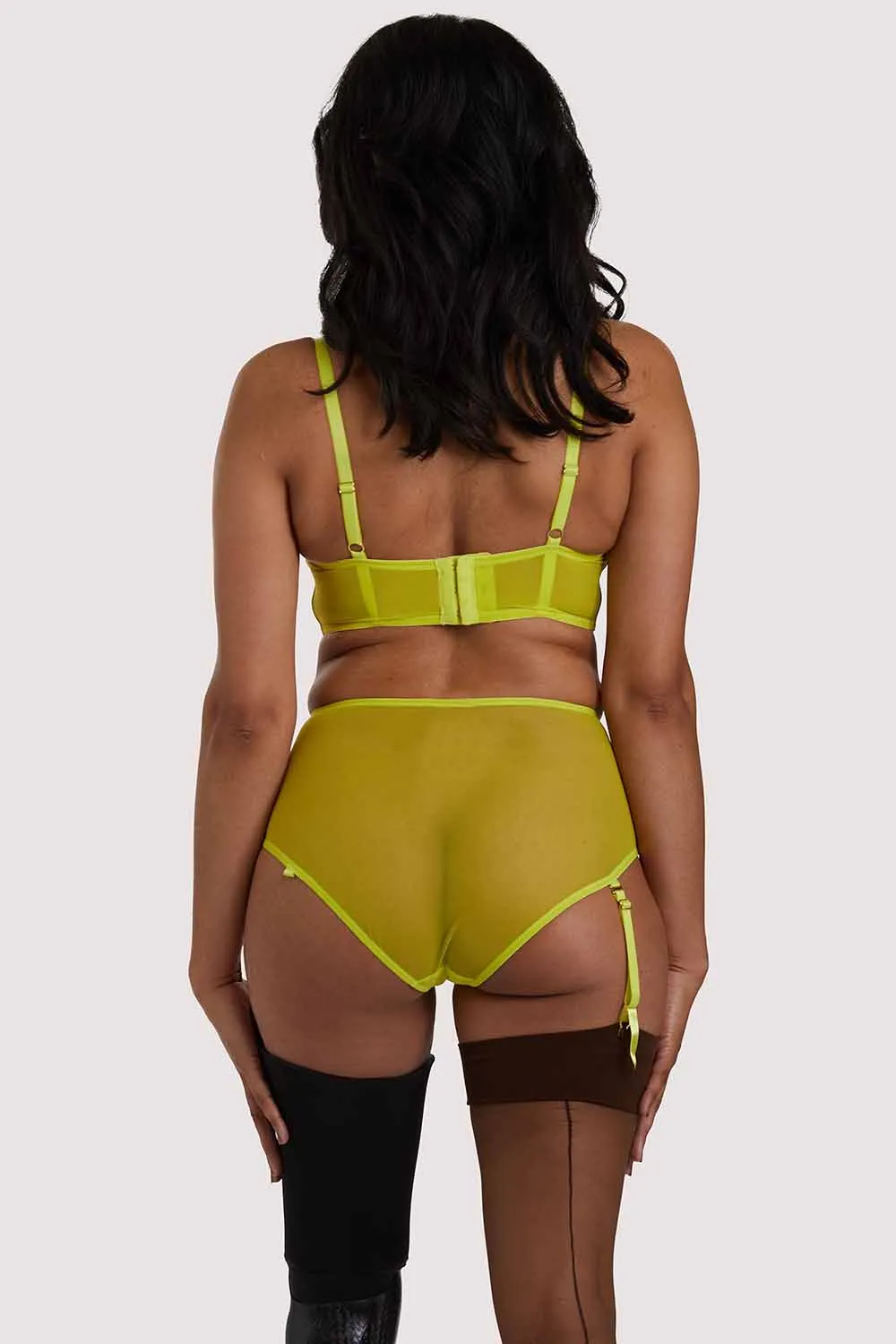 Nahli Highwaist Lime Suspender Brief