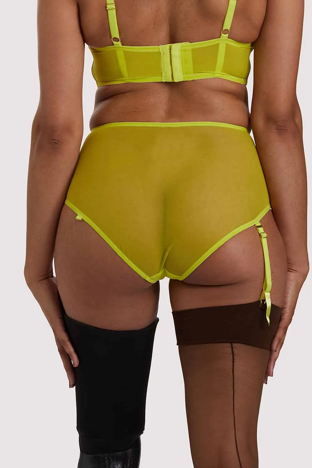 Nahli Highwaist Lime Suspender Brief