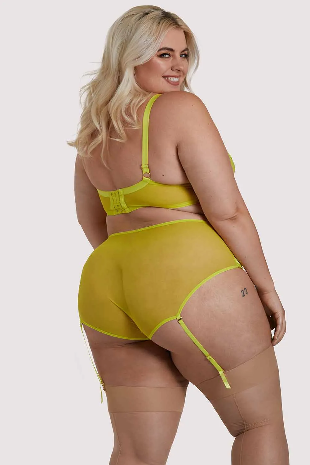 Nahli Highwaist Lime Suspender Brief