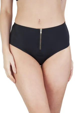 Peek & Beau MÃ©ret Black Zip Front High Waist Brief