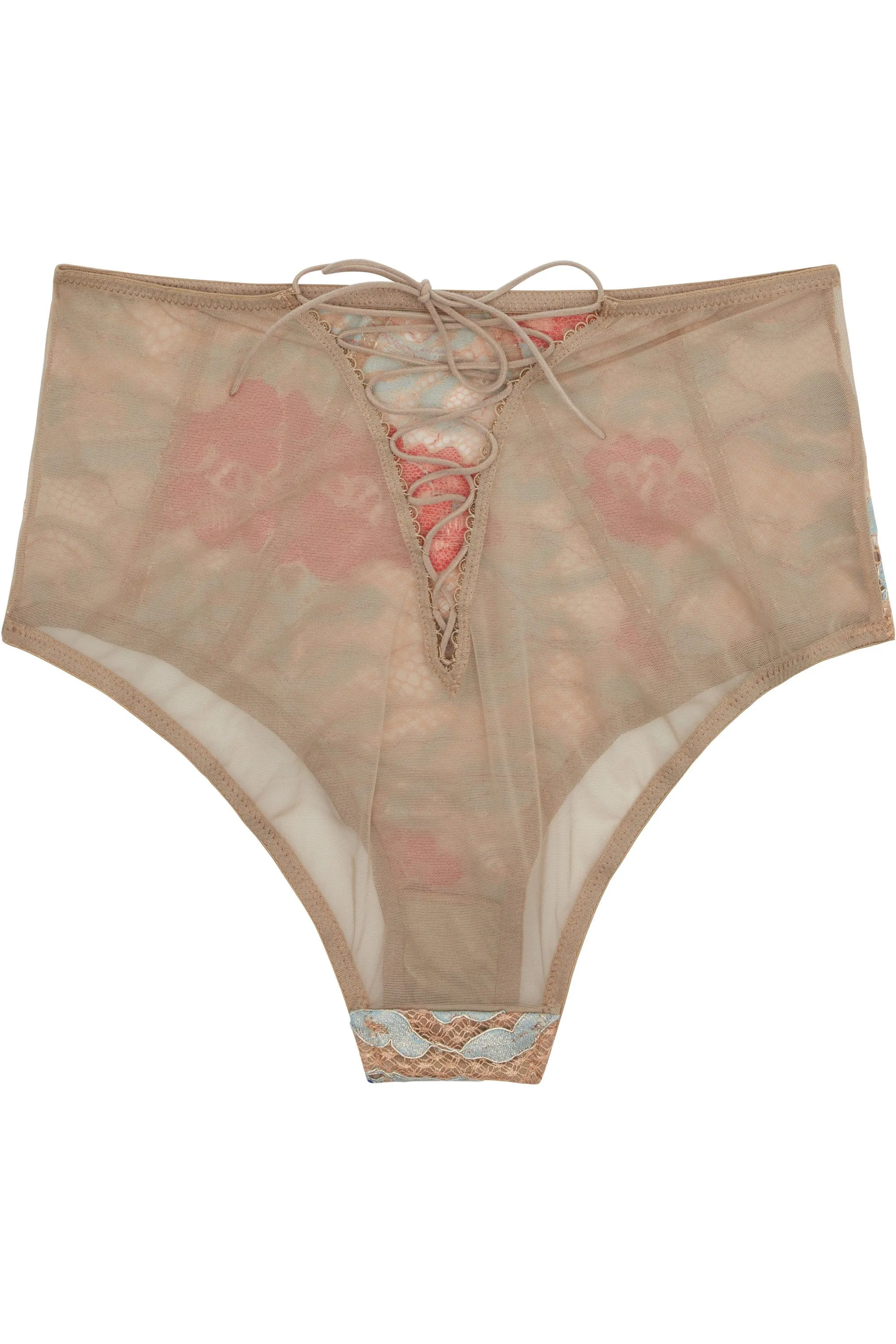 Peek & Beau Quinn Gold leatherette & lace HW brief