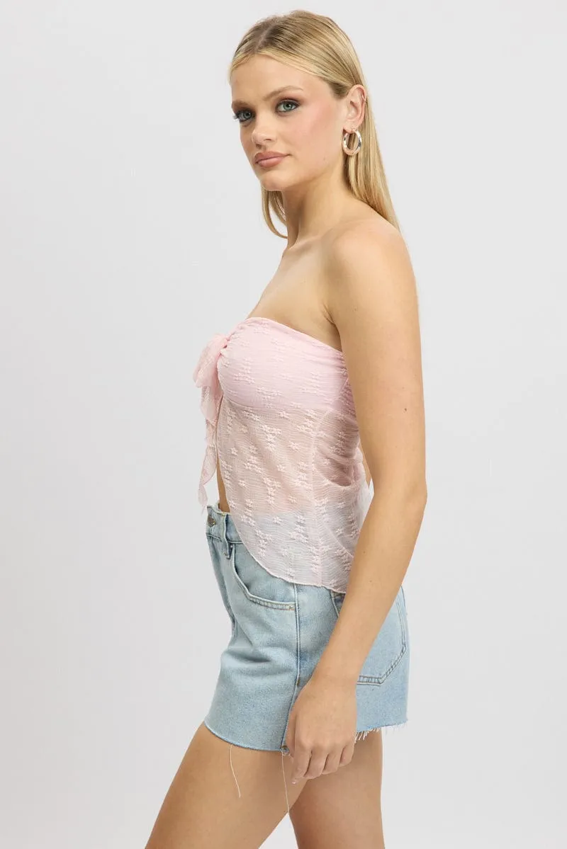 Pink Bandeau Top Lace