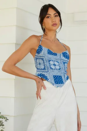 Print Scarf Top Crop