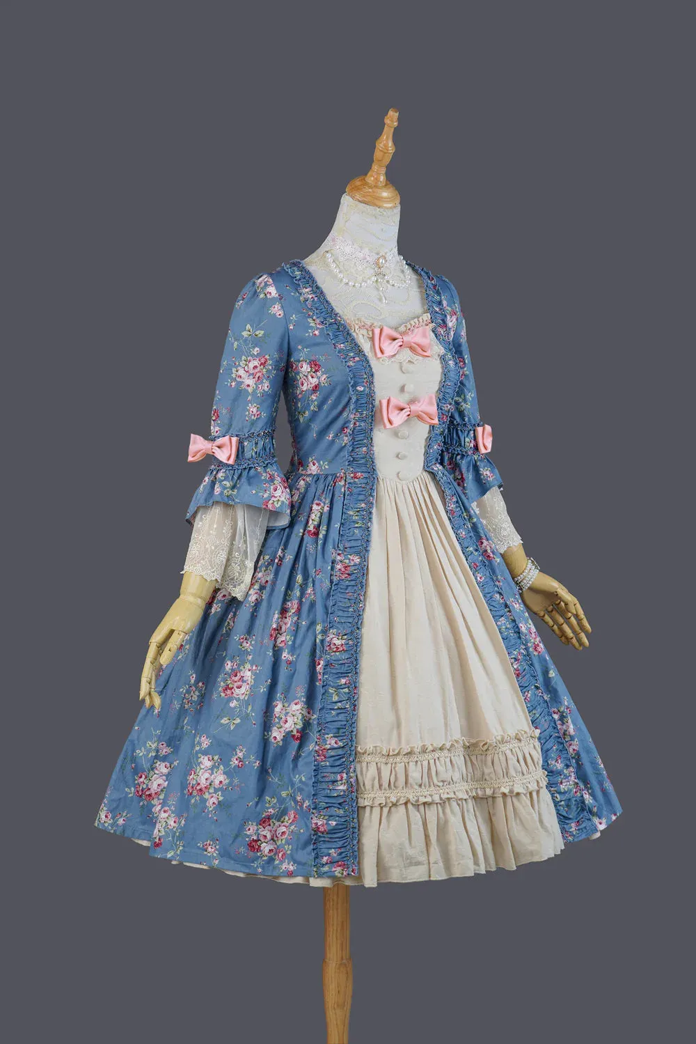 Rippling Blossom Rococo Robe Onepiece in Lilac