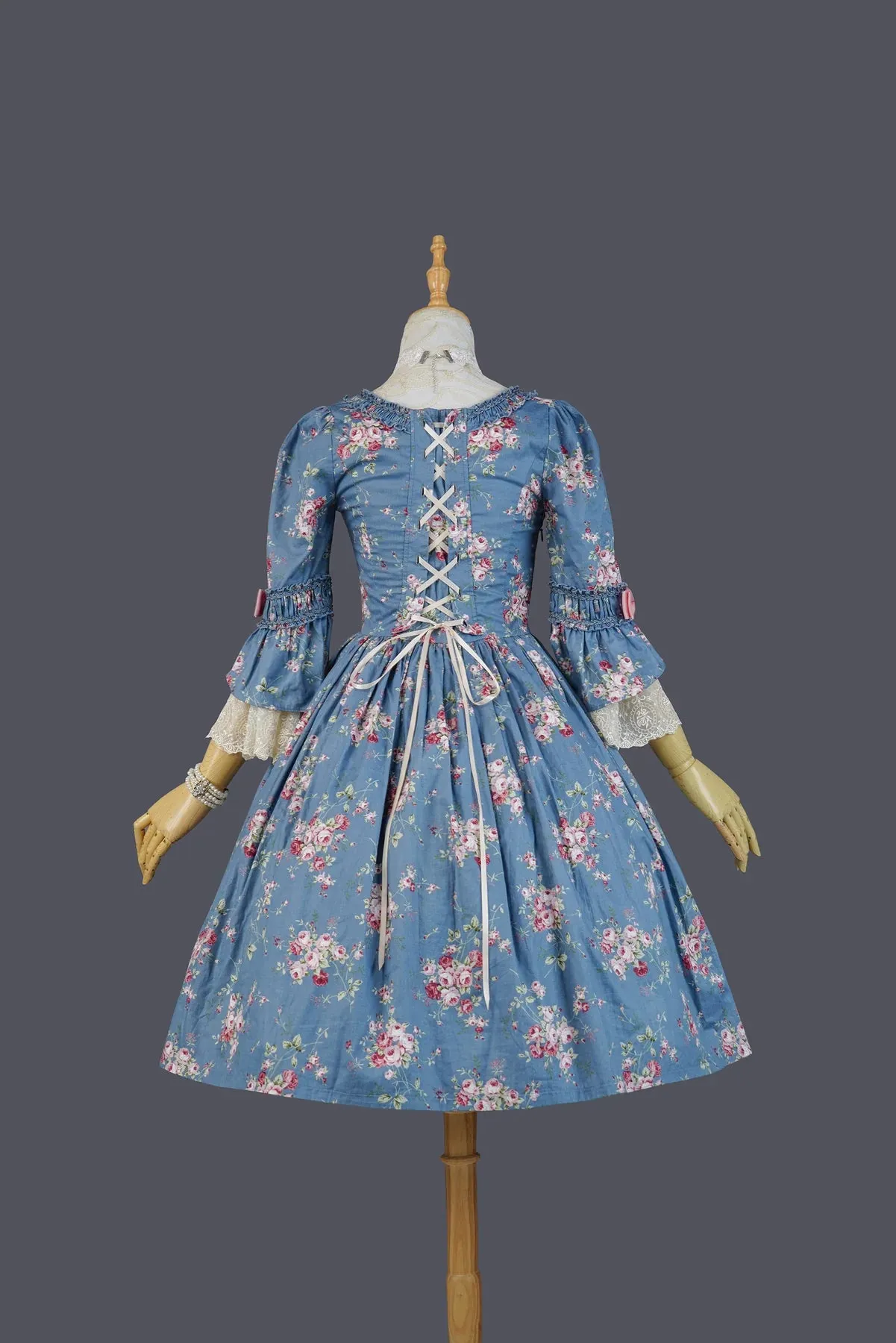 Rippling Blossom Rococo Robe Onepiece in Lilac
