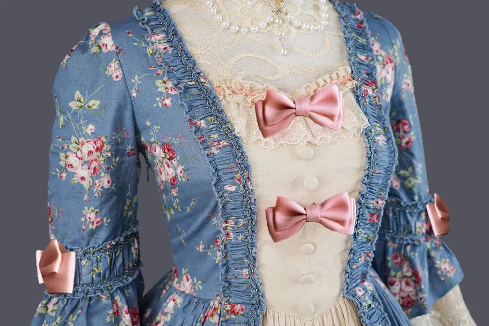 Rippling Blossom Rococo Robe Onepiece in Lilac