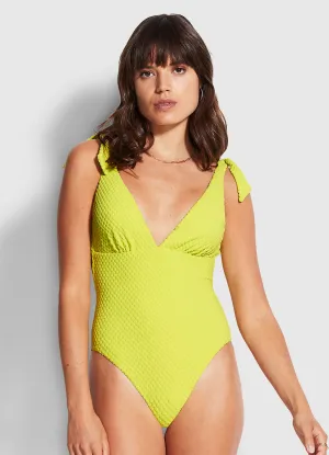 Riviera Deep V One Piece - Wild Lime