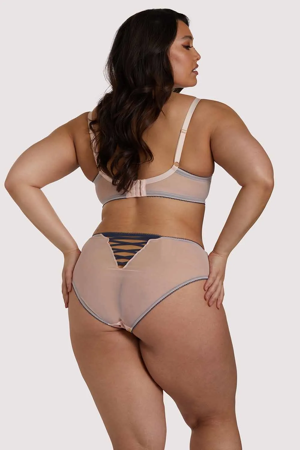 Rowswell Polka dot Peach Highwaist