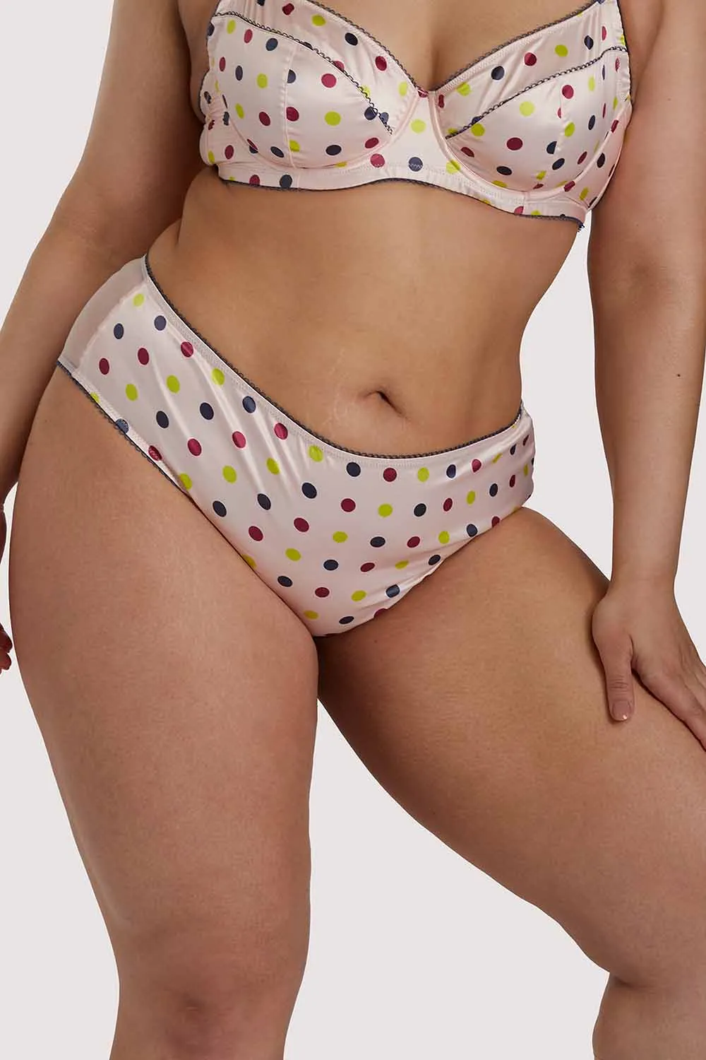 Rowswell Polka dot Peach Highwaist