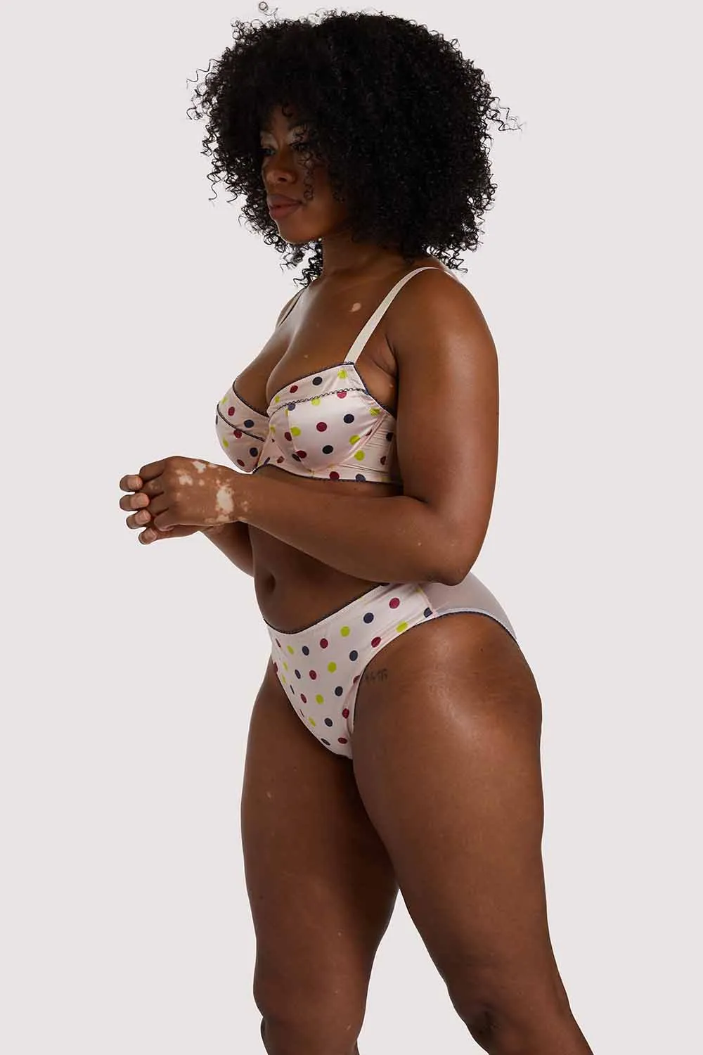 Rowswell Polka dot Peach Highwaist