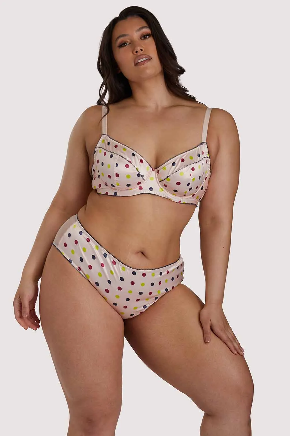 Rowswell Polka dot Peach Highwaist