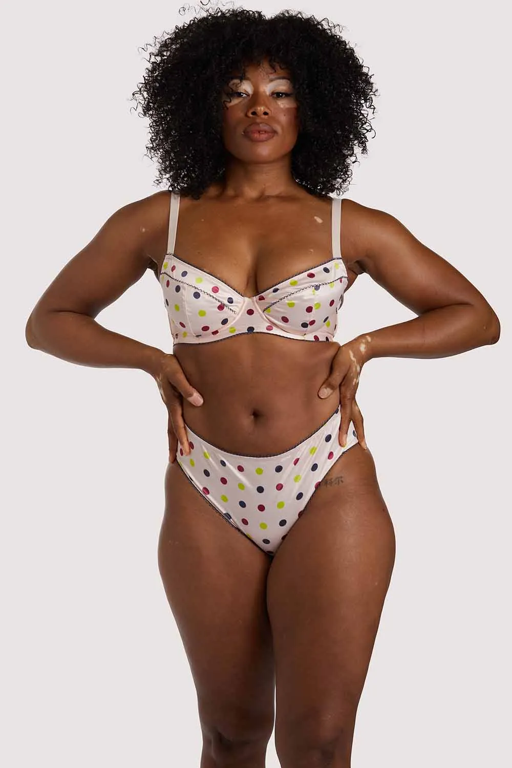Rowswell Polka dot Peach Highwaist